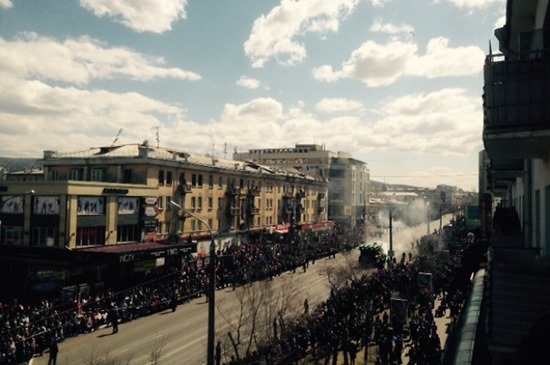 В России на параде загорелся "БУК". Фото