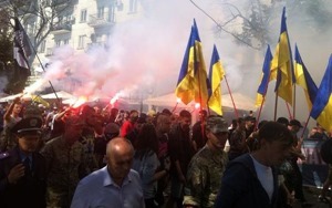 В Одессе прошел марш в поддержку подозреваемых в убийстве Бузины