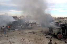 Российская авиация разбомбила гуманитарный конвой на границе с Турцией
