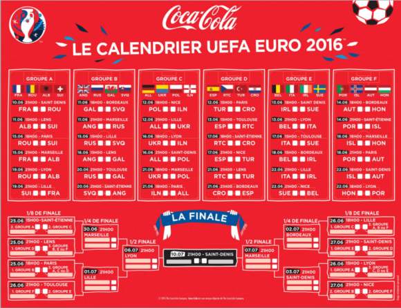 Coca-Cola перепутала флаг Украины в своем календаре к Евро-2016